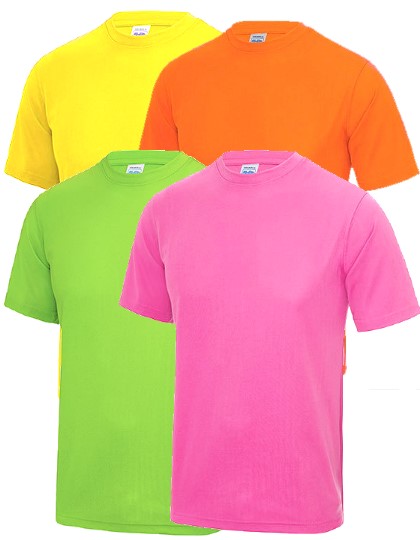Vegan Herren Sport T Shirt Neon 4 Farben Lacy Dress